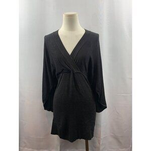Women's Silk Assets Black V Neck Dress Size S
